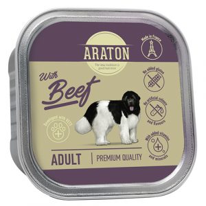 Вологий корм для дорослих собак з яловичиною ARATON Adult with beef, 150 g
