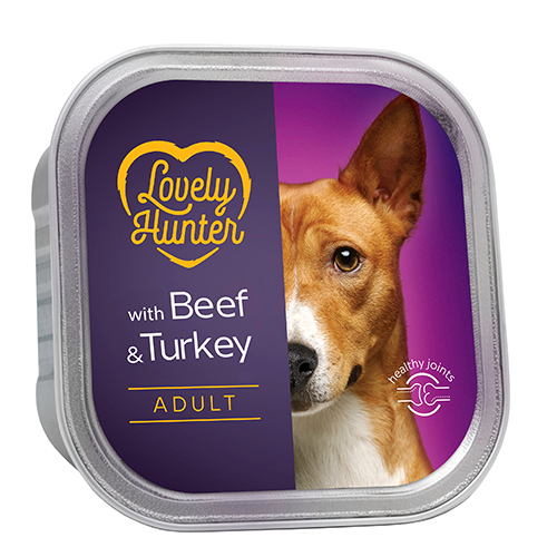Вологий корм для дорослих собак з яловичиною та індичкою Lovely Hunter Adult Beef and Turkey 150 g