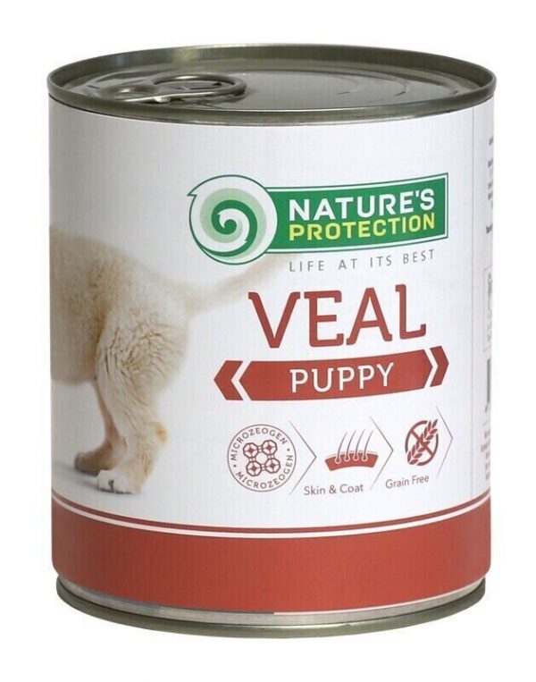 Вологий корм для цуценят всіх порід з телятиною Nature's Protection Puppy Veal 800g