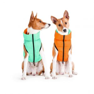 Курточка для собак AiryVest Lumi двостороння, світящая, салатово-помаранчева