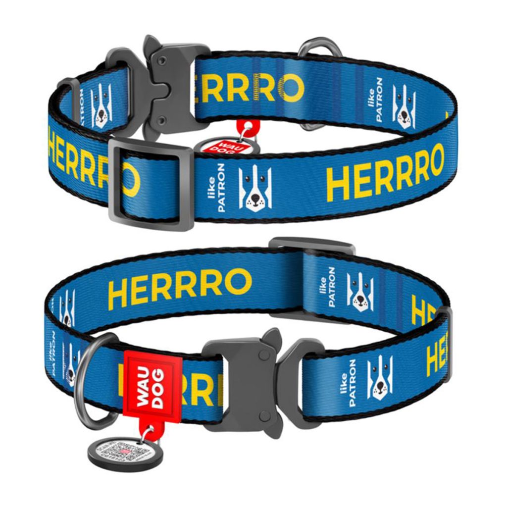 Ошейник для собак нейлоновий WAUDOG Nylon, малюнок Патрон