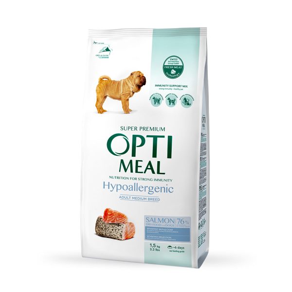 Гіпоалергенний корм для собак середніх та великих порід Optimeal – лосось 1,5кг