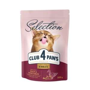 Сухий корм для котів CLUB 4 PAWS Преміум Cелекшн з качкою та овочами, 300г