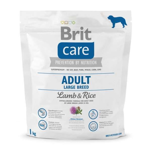 Сухий корм для дорослих собак великих порід Brit Care Adult Large Breed Lamb & Rice, 1 кг