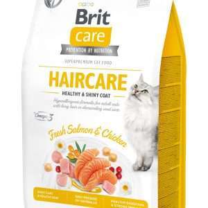 Сухий корм для котів, які потребують догляду за шкірою і шерстю Brit Care Cat GF Haircare Healthy & Shiny Coat, 400г
