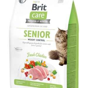 Сухий корм для котів похилого віку з надмірною вагою Brit Care Cat GF Senior Weight Control, 400г