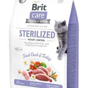Сухий корм для стерилізованих котів і котів із надмірною вагою Brit Care Cat GF Sterilized Weight Control, 400г