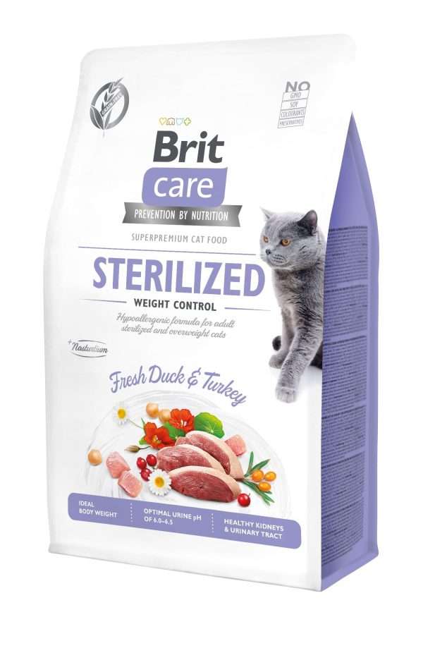 Сухий корм для стерилізованих котів і котів із надмірною вагою Brit Care Cat GF Sterilized Weight Control, 400г
