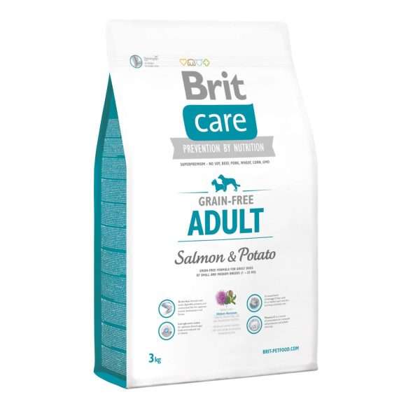 Сухий корм для собак малих та середніх порід Brit Care GF Adult Salmon & Potato, 3 кг