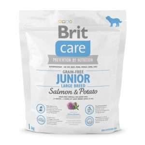 Сухий корм для цуценят та молодих собак великих порід Brit Care GF Junior Large Breed Salmon & Potato, 1 кг