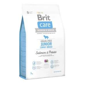 Сухий корм для цуценят та молодих собак великих порід Brit Care GF Junior Large Breed Salmon & Potato, 3 кг
