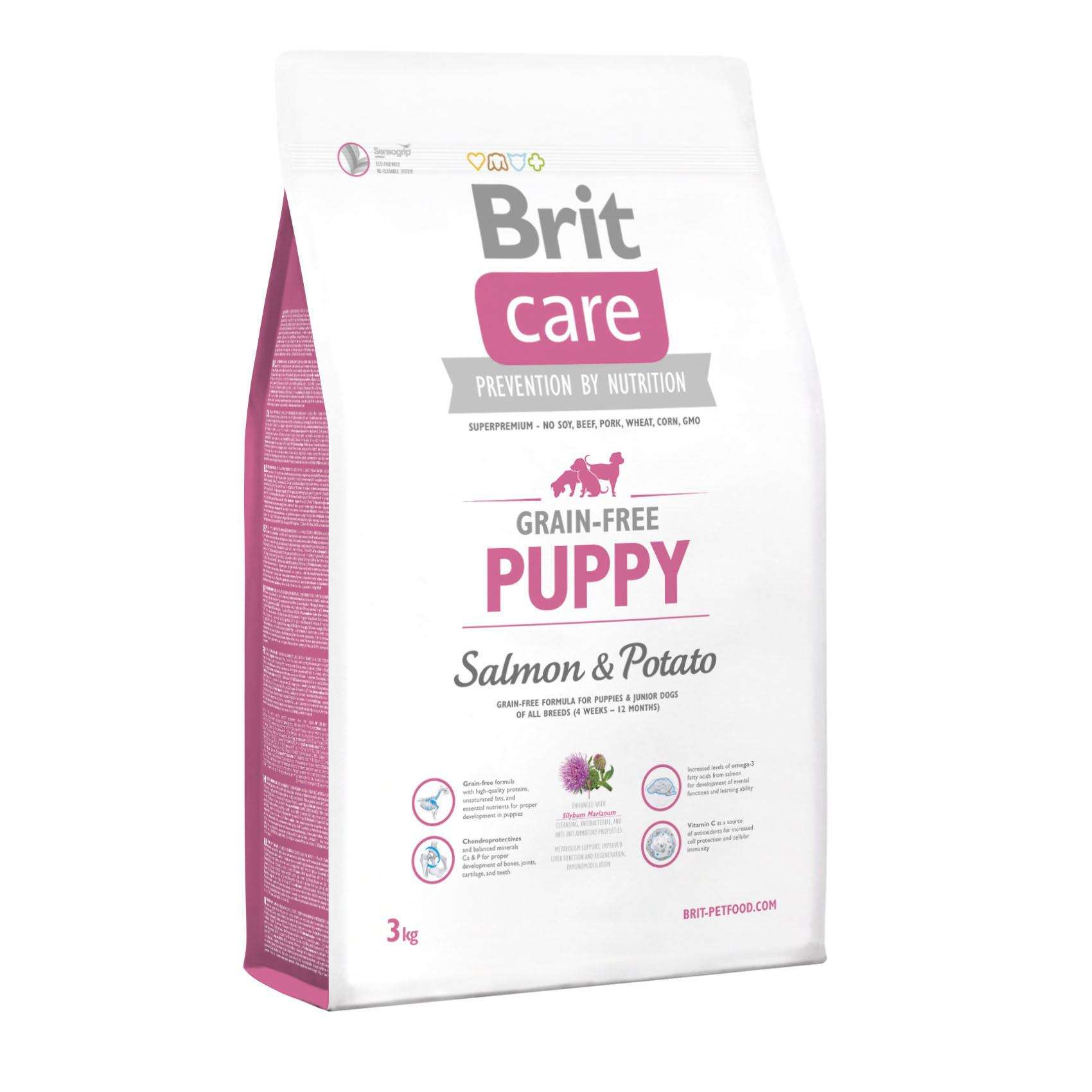 Сухий корм для цуценят всіх порід Brit Care GF Puppy Salmon & Potato, 3 кг