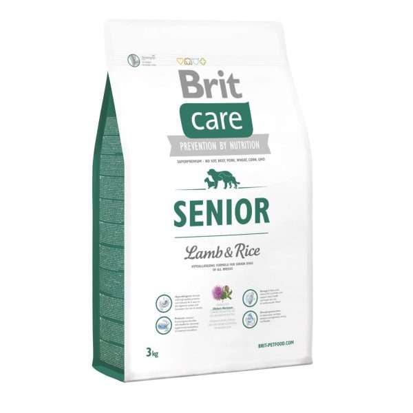 Сухий корм для старіючих собак всіх порід Brit Care Senior Lamb & Rice, 3 кг