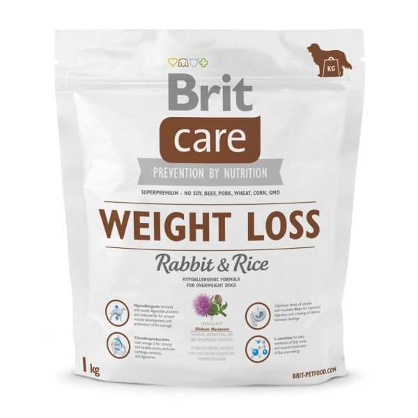 Сухий корм для собак із зайвою вагою Brit Care Weight Loss Rabbit & Rice, 1 кг
