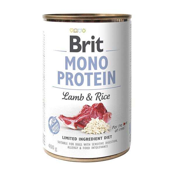 Вологий корм для собак Brit Mono Protein Lamb & Rice з ягнятиною та рисом, 400 г
