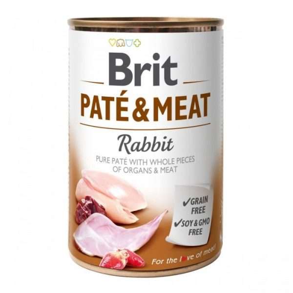Вологий корм для собак Brit Paté & Meat з кроликом, 400 г