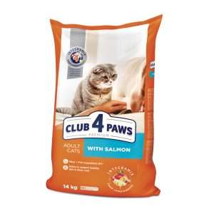 Сухий корм для котів CLUB 4 PAWS Преміум, з лососем, 14кг
