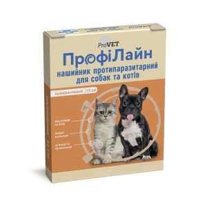Нашийник протипаразитарний ПрофіЛайн для котів і собак 35 см (помаранчевий)