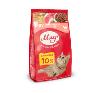 Сухий корм для котів Мяу, з м’ясом, 900г