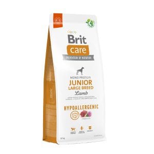 Корм для молодих собак великих порід Brit Care Dog Hypoallergenic Junior Large Breed гіпоалергенний з ягням, 12 кг
