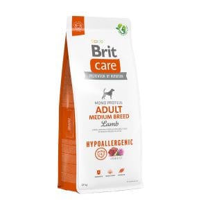 Корм для собак середніх порід Brit Care Dog Hypoallergenic Adult Medium Breed гіпоалергенний з ягням, 12 кг