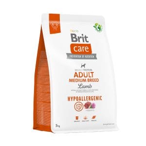 Корм для собак середніх порід Brit Care Dog Hypoallergenic Adult Medium Breed гіпоалергенний з ягням, 3 кг