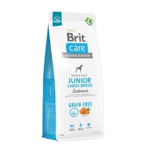 Корм для молодих собак великих порід Brit Care Dog Grain-free Junior Large Breed беззерновий з лососем, 12 кг