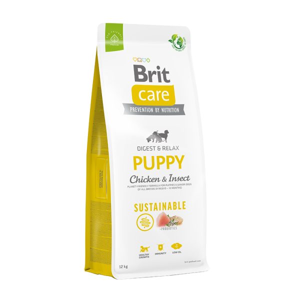 Корм для цуценят Brit Care Dog Sustainable Puppy з куркою та комахами, 12 кг