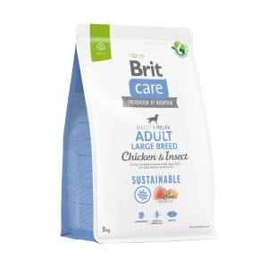 Корм для собак великих порід Brit Care Dog Sustainable Adult Large Breed з куркою та комахами, 3 кг