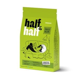 Корм сухий HalfHalf для котів із чутливим травленям з індичкою 8 кг