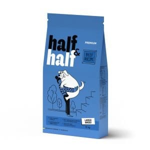 Корм сухий HalfHalf для дорослих собак великих порід із яловичиною 12 кг