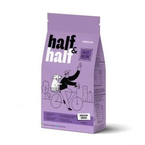 Корм сухий HalfHalf для дорослих собак середніх порід із яловичиною 2 кг