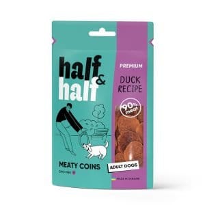 Ласощі для собак Half&Half у формі м'ясних монеток з качкою, 100 г
