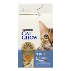 Сухий корм CAT CHOW Feline 3-in-1 для дорослих котів з формулою потрійної дії з куркою 1.5 кг