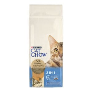 Сухий корм CAT CHOW Feline 3-in-1 для дорослих котів з формулою потрійної дії з куркою 15 кг