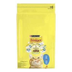 Сухий корм FRISKIES для дорослих котів з лососем та овочами 1.5 кг