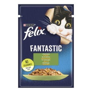 Вологий корм FELIX Fantastic для дорослих котів шматочки в желе з кроликом 85 г