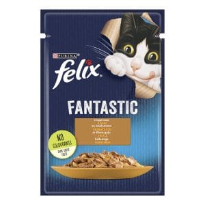 Вологий корм FELIX Fantastic для дорослих котів шматочки в желе з індичкою 85 г