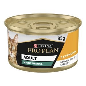 Вологий корм PRO PLAN Adult для дорослих котів шматочки в паштеті з куркою 85 г