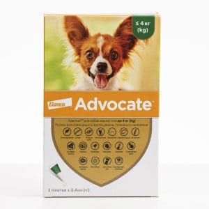Краплі протипаразитні Elanco Адвокат для собак, до 4 кг, 3 піпетки