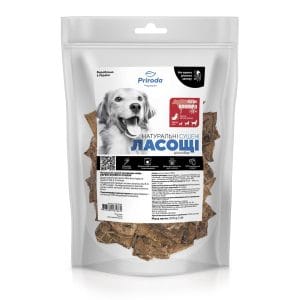 Натуральні сушені ласощі для собак Легені яловичі сушені 500 г