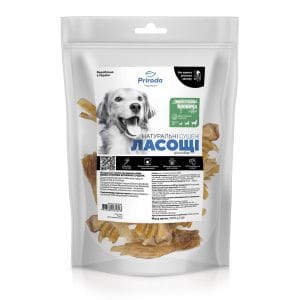 Натуральні сушені ласощі для собак Жила станова яловича сушена 1000 г