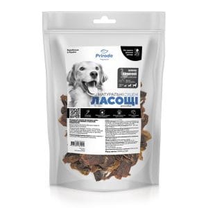 Натуральні сушені ласощі для собак Шлунок качиний сушений слайсами 1000 г