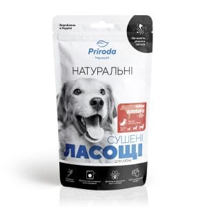 Натуральні сушені ласощі для собак Нирки яловичі сушені 100 г