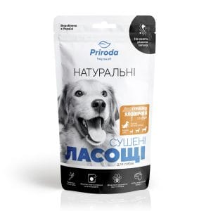 Натуральні сушені ласощі для собак Стравохід яловичий сушений 100 г