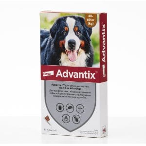 Краплі від бліх та кліщів Elanco Адвантікс для собак XL, від 40 до 60 кг, 4 піпетки