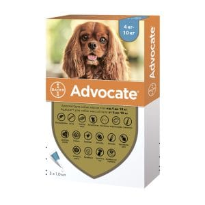 Краплі протипаразитні Elanco Адвокат для собак, від 4 до 10 кг, 3 піпетки