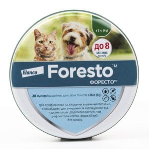 Нашийник від бліх та кліщів Elanco Форесто для котів та собак, до 8 кг, 38см