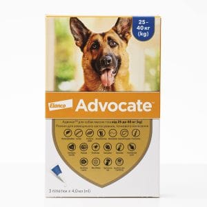 Краплі протипаразитні Elanco Адвокат для собак, від 25 до 40 кг, 3 піпетки