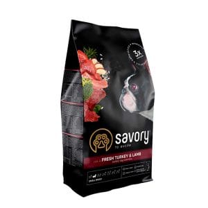 Сухий корм Savory для собак малих порід зі свіжим м’ясом індички та ягнятиною, 1 кг